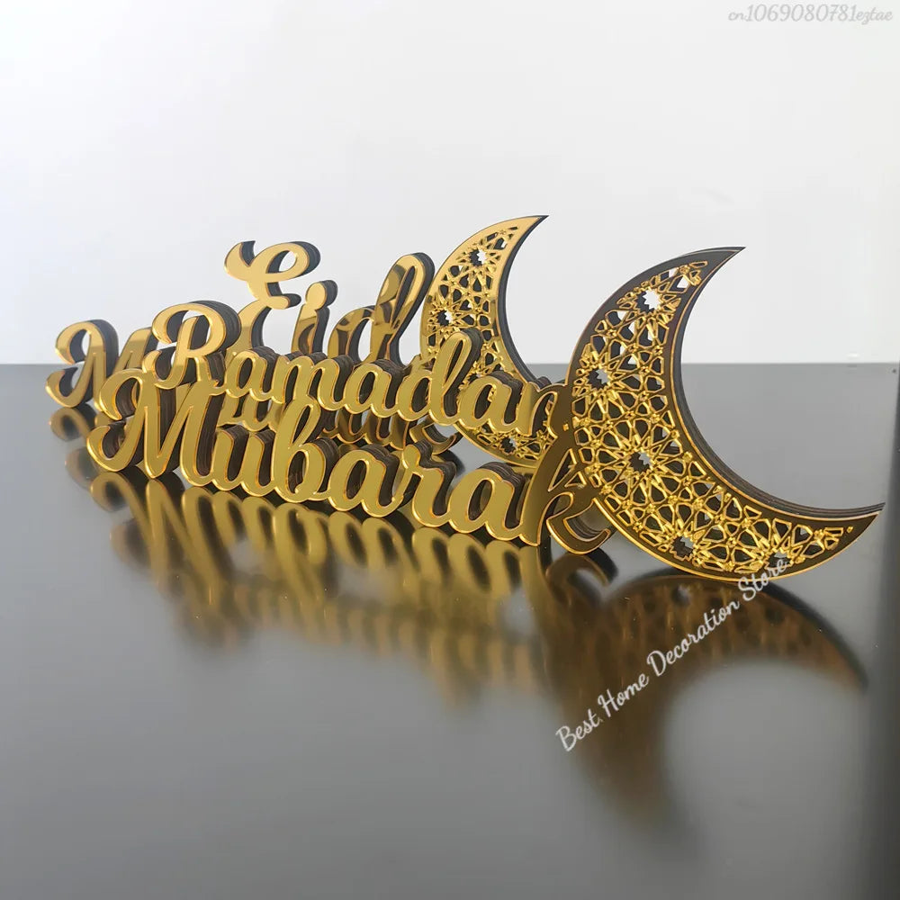 Ramadan Bismillah Acrylic Wooden Ornament Eid Mubarak Home Decoration Islamic Muslim Party Supplies Alhamdulillah Mashallah 2025