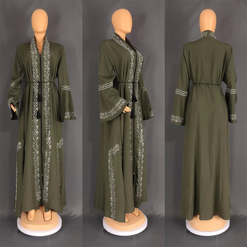 Casual Kimono Robe Femme Caftan Turkish Islamic Clothes Open Abaya Dubai Kaftan Muslim Cardigan Abayas Dresses for Women