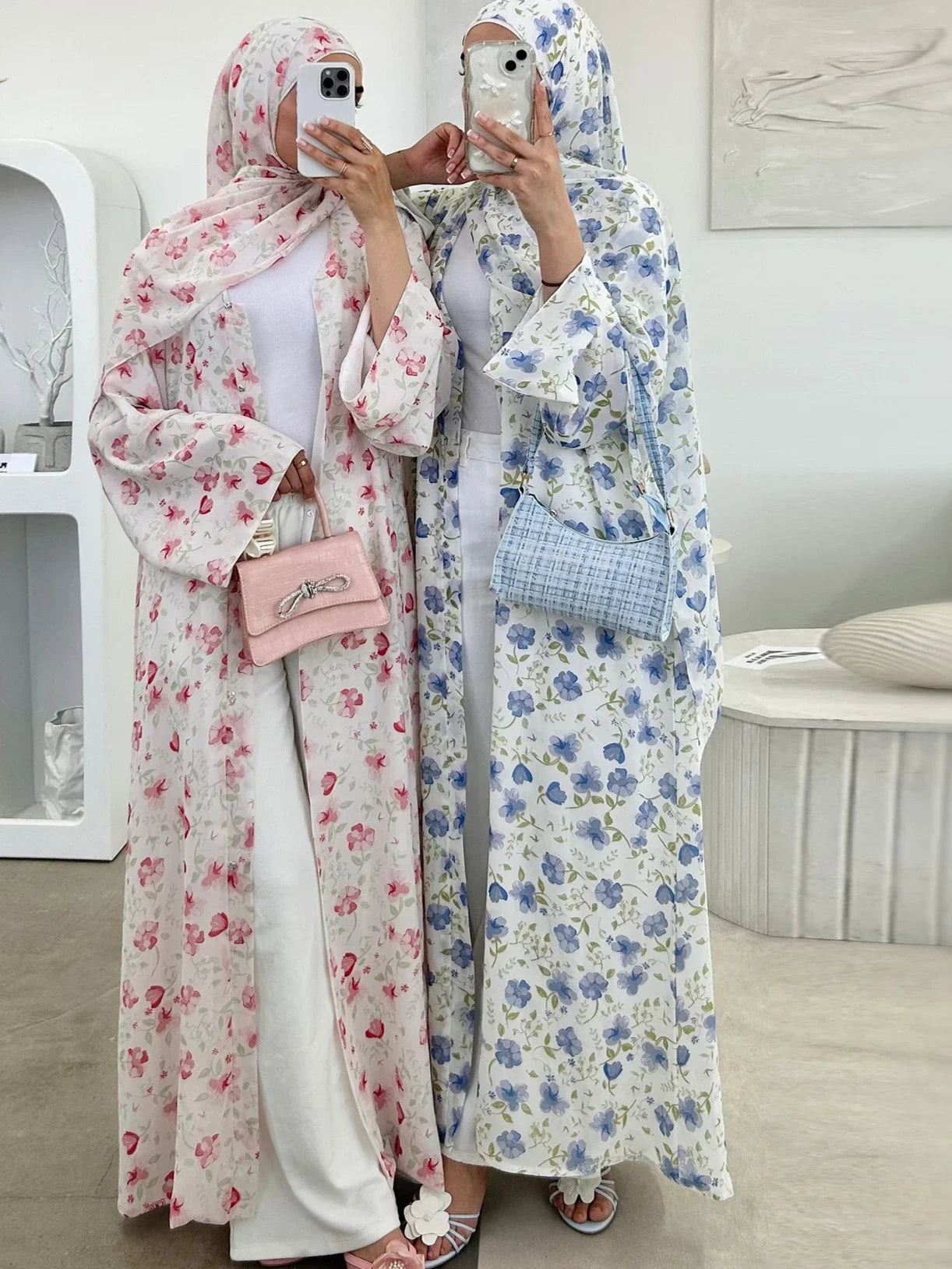 Eid Women Abaya Scarf 2 Piece Set Muslim Cardigan Ramadan Jalabiya Print Caftan Long Robe Morocco Kaftan Vestidos Largos 2026