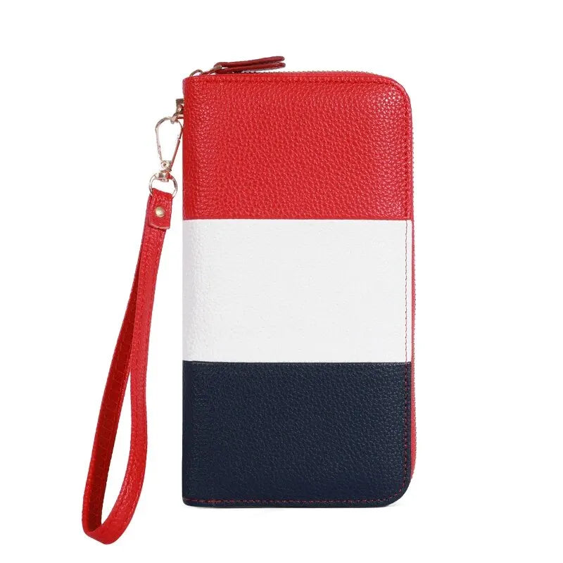 Women's Wallet RFID Blocking Multi Credit Card High Capacity Zipper Clutch Travel Bag Wrist Guard