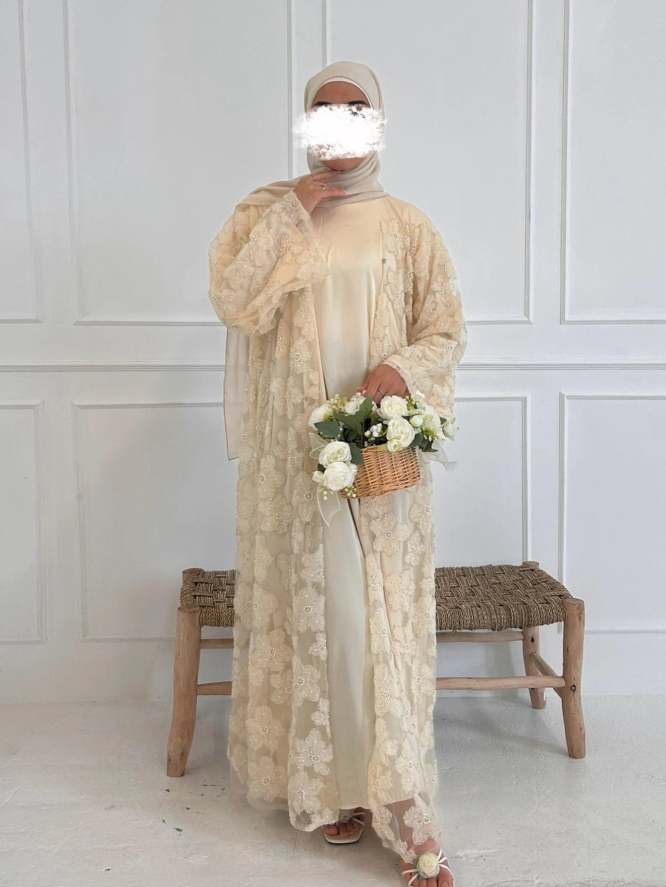 Eid Women Abaya Muslim Cardigan Dress Beading Flower Jalabiya Ramadan Vestidos Largos Islam Arab Long Robe Morocco Kaftan 2026