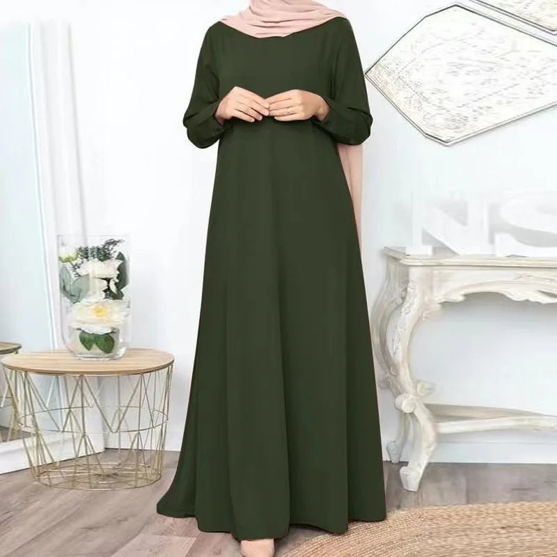 Dress Fashion Women Soft Muslim Abayas Khimar Turkey Islam