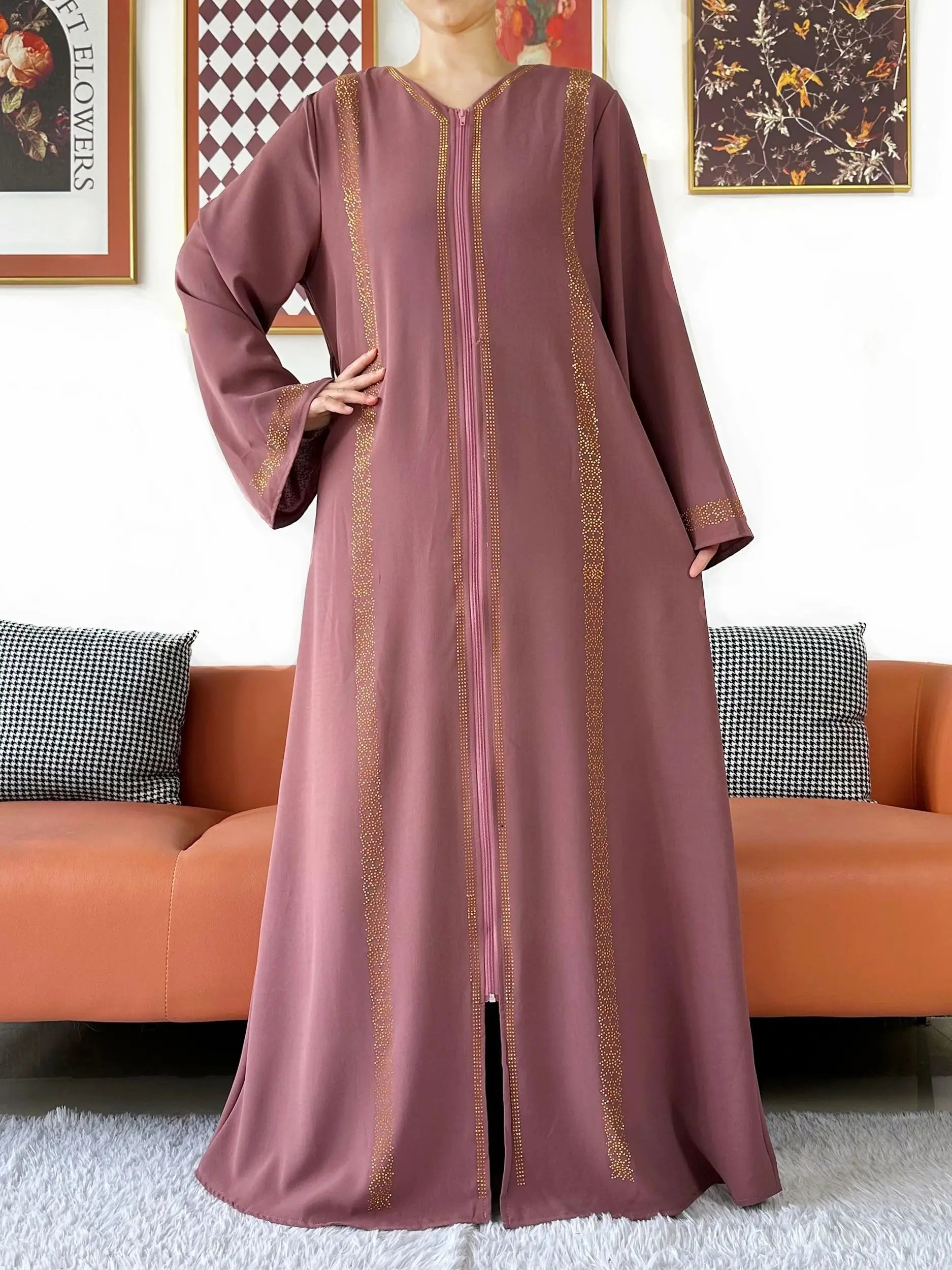 New Elegant Women Abaya Long Sleeve Chiffon Loose Open Abaya Muslim Islamic Clothing Cardigan Style Muslim Fashion Dresses