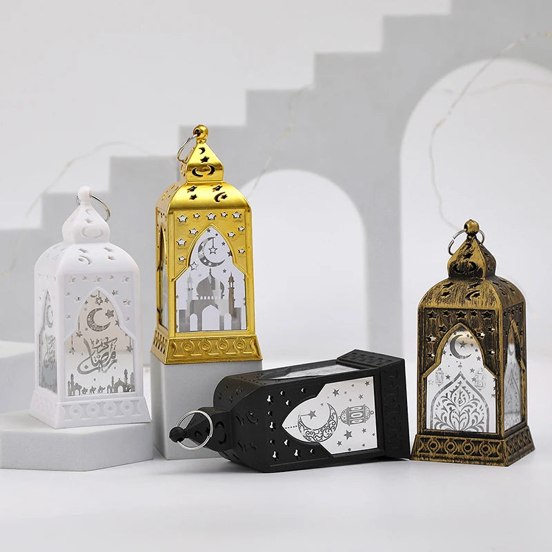 Creative Eid Mubarak Candle Lamp Ramadan Crescent Moon and Star Night Light Islamic Muslim Party Decor Eid Party Supplies