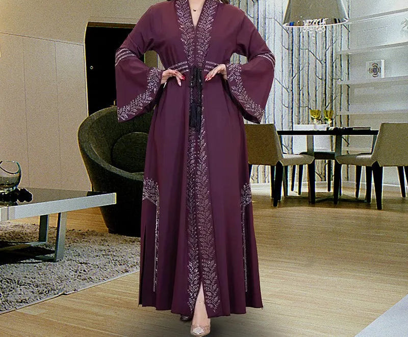Casual Kimono Robe Femme Caftan Turkish Islamic Clothes Open Abaya Dubai Kaftan Muslim Cardigan Abayas Dresses for Women