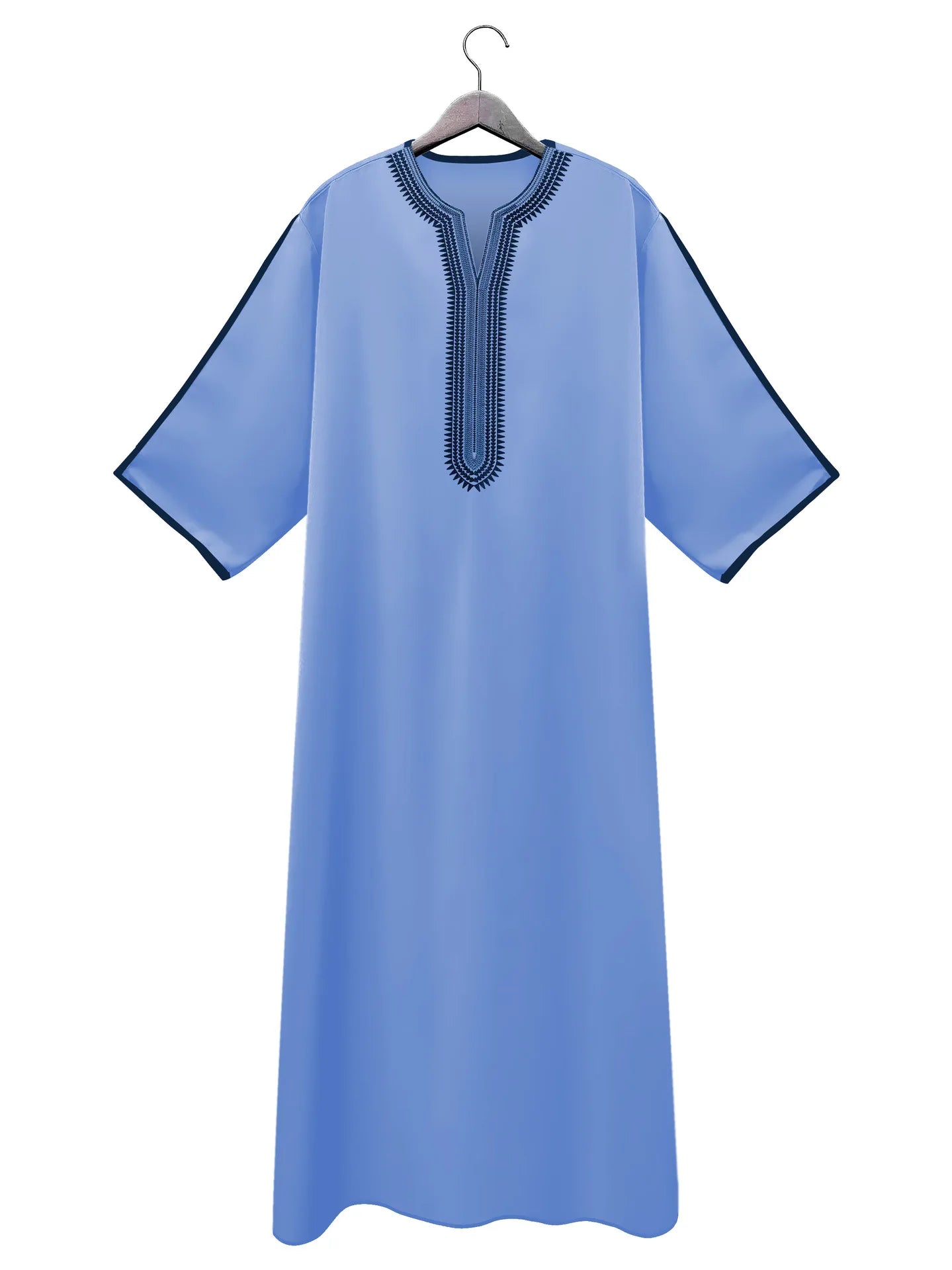 Men's Long Sleeve Muslim Abaya Islamic Dress Moroccan Thobe Jubba Kandora Djellaba Middle Eastern Saudi Clothing Casual Polyester Blend