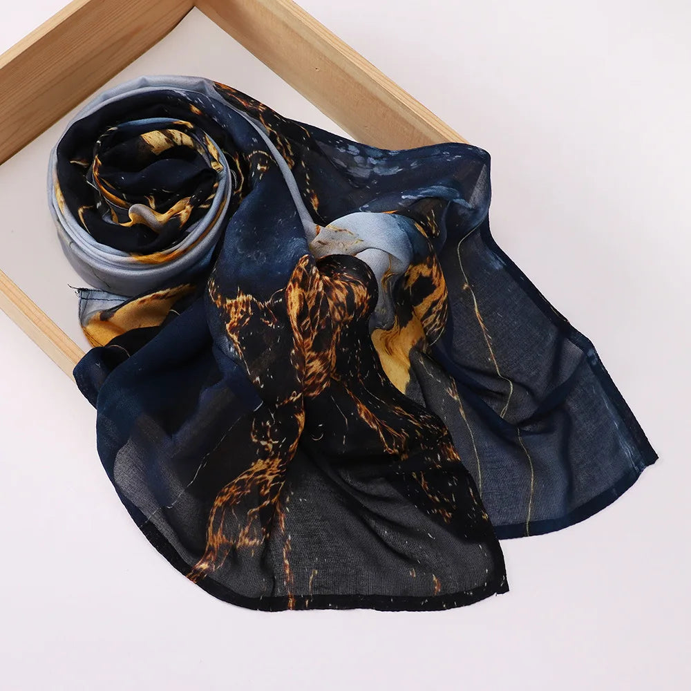 Premium Printed Rayon Modal Hijabs Cotton Hijab Scarf for Women Wraps and Shawls Musulman Headband Islamic Ramadan Turban