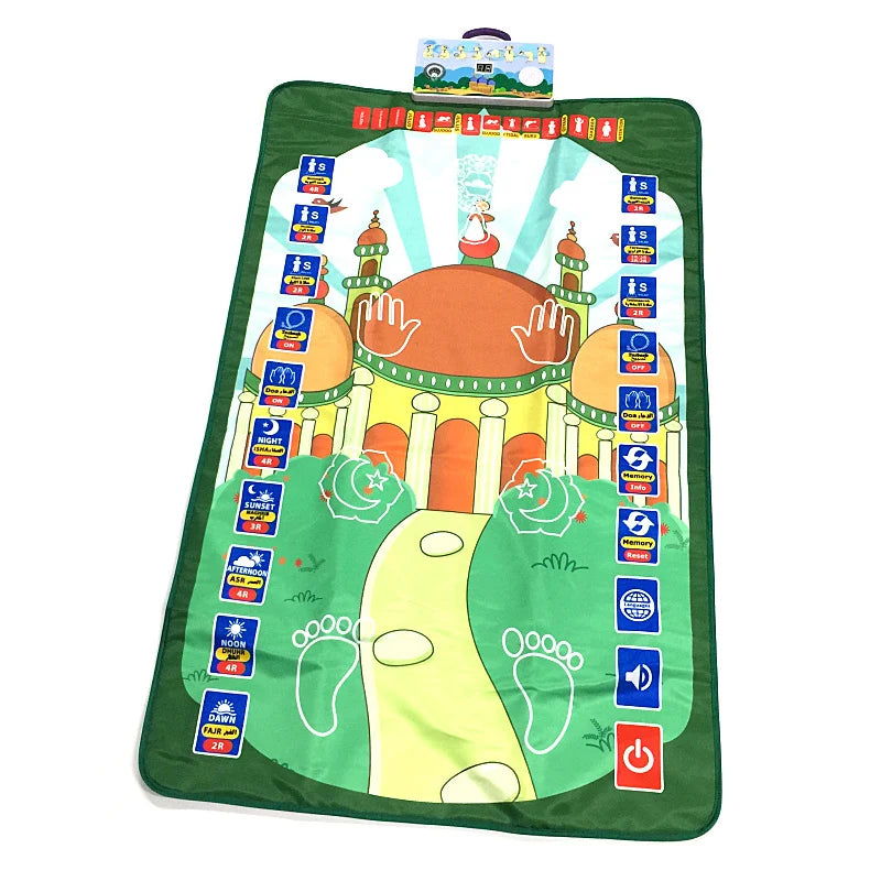 Talking Prayer Mat Educational Interactive Rug Salah Muslim Kids Gift Islam Electronic Worship Blanket Compass Islamic Carpet