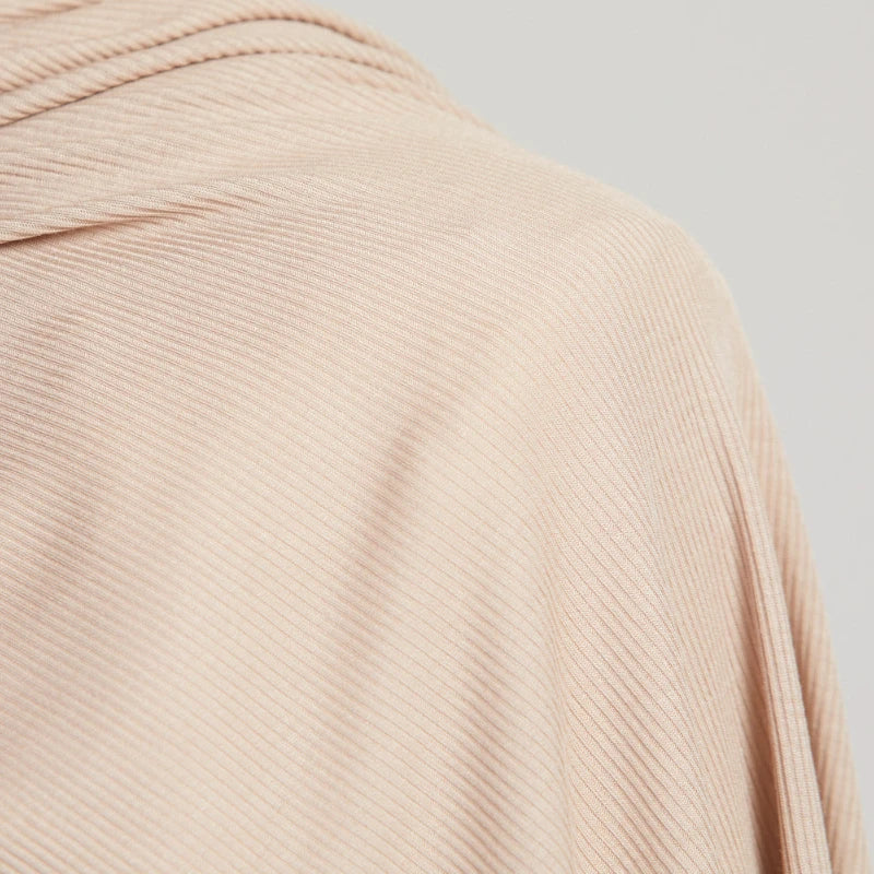 Premium Bamboo Ribbed Jersey Hijab Scarf for Women Elastic Breathable Thread Knitted Scarf Women Soft Striped Headscarf Bandana