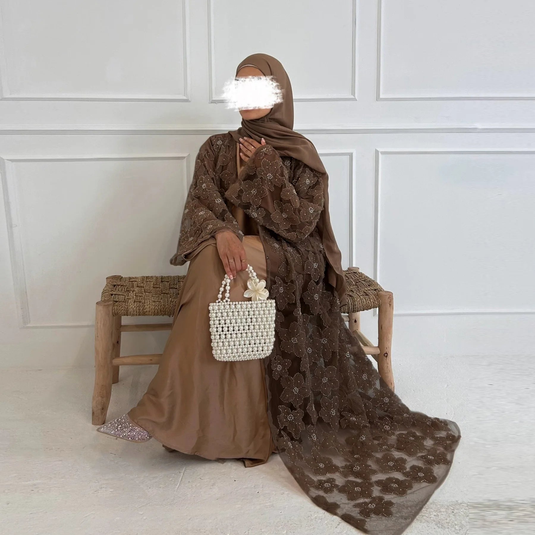 Eid Women Abaya Muslim Cardigan Dress Beading Flower Jalabiya Ramadan Vestidos Largos Islam Arab Long Robe Morocco Kaftan 2026