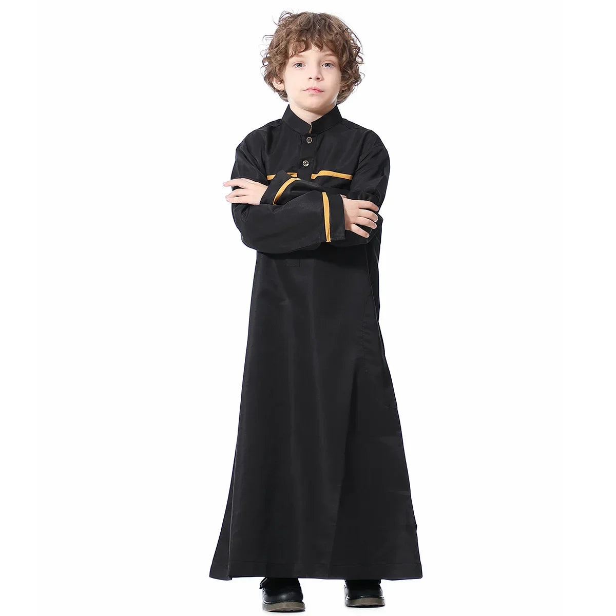 Muslim Saudi Arab Boys Robe Kids Abaya Kaftan Prayer Islam Ramadan Clothing Long Sleeve Thobe Middle East Teenage Dress Dubai