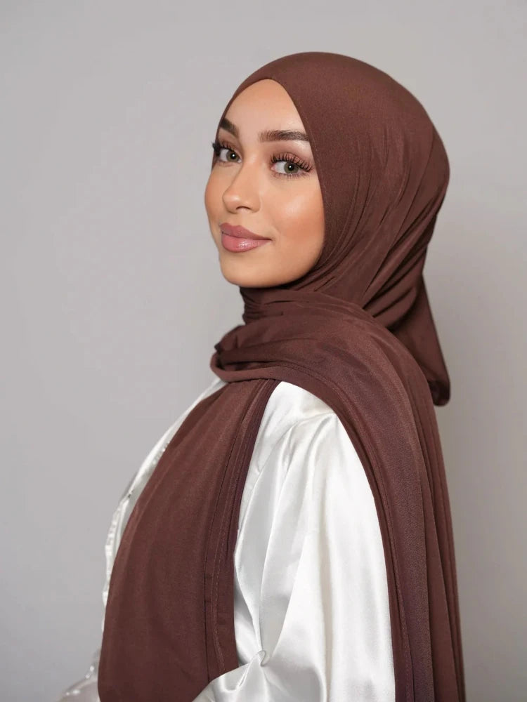 New Premium Jersey Line Hijab Bicolor Hijabs for Women Scarf Medina Silk Hijab Muslim Fashion Turban Femme Head Wrap for Women