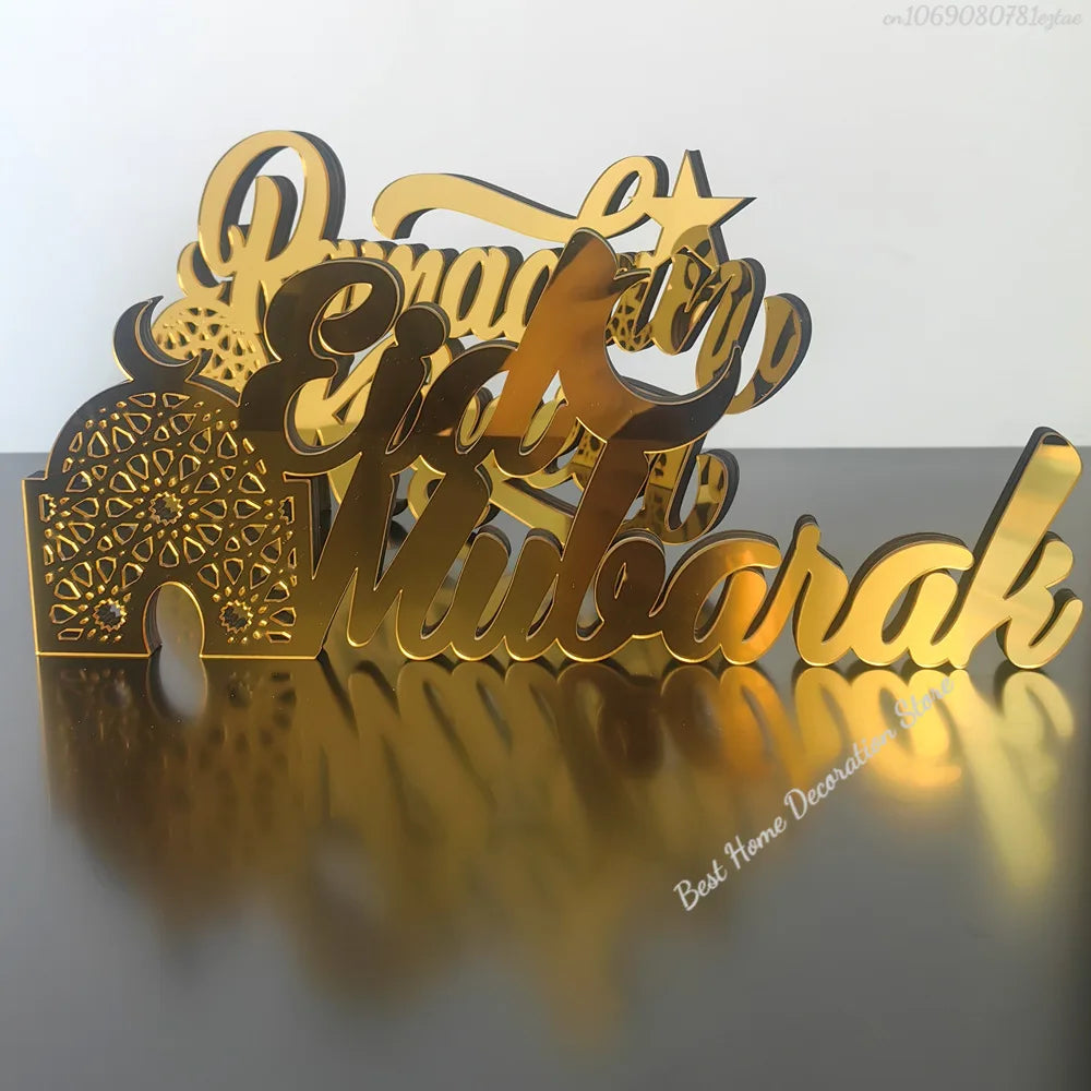 Ramadan Bismillah Acrylic Wooden Ornament Eid Mubarak Home Decoration Islamic Muslim Party Supplies Alhamdulillah Mashallah 2025