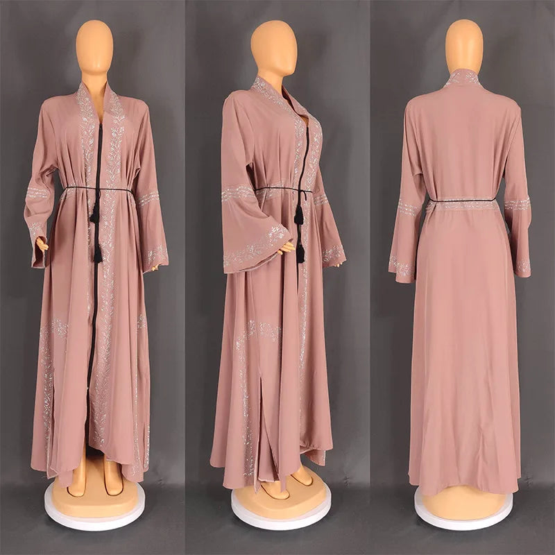 Casual Kimono Robe Femme Caftan Turkish Islamic Clothes Open Abaya Dubai Kaftan Muslim Cardigan Abayas Dresses for Women