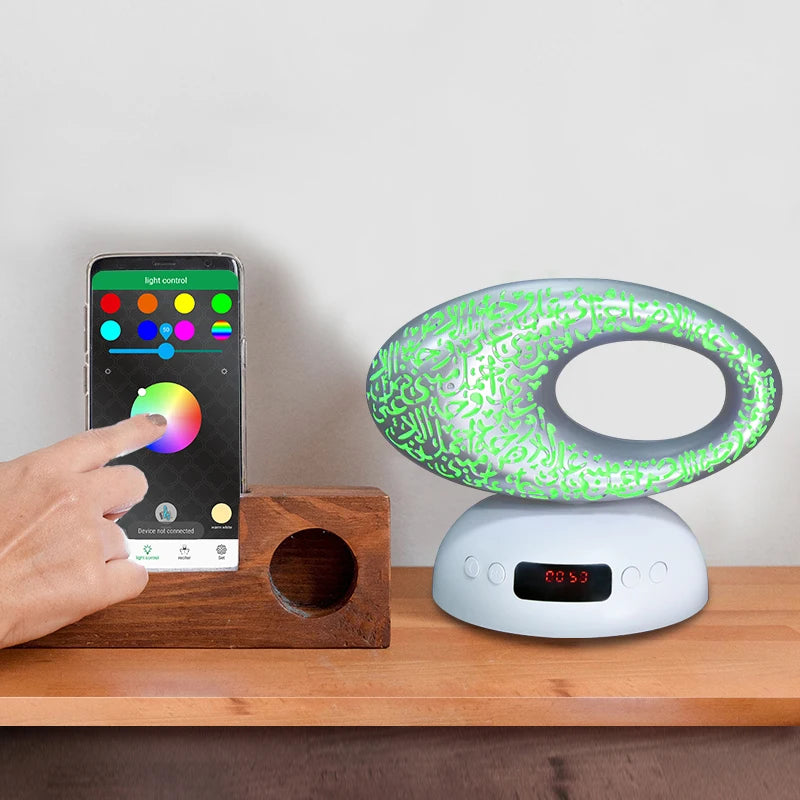 Quran Azan Clock Islamic Muslim Koran Bright Night Light Lamp Holy Bluetooth Speaker Portable Wireless Arab Ramadan Caixa De Som