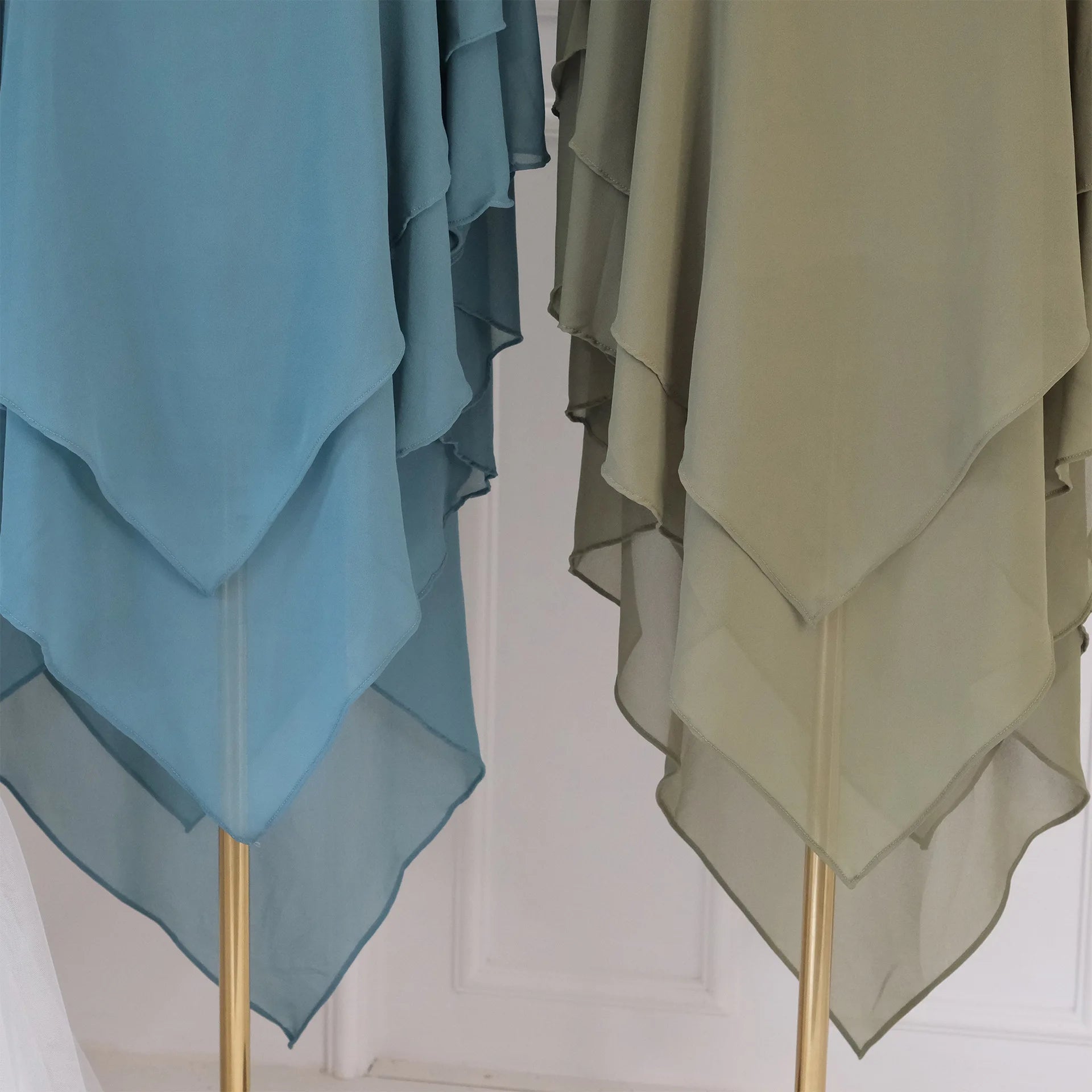 Long Khimar Women Muslim Hijab Prayer Eid 3 Layers Chiffon 2025 Hijabs Headscarf Shawl Veil Long Three-Layer Djellaba Niqab