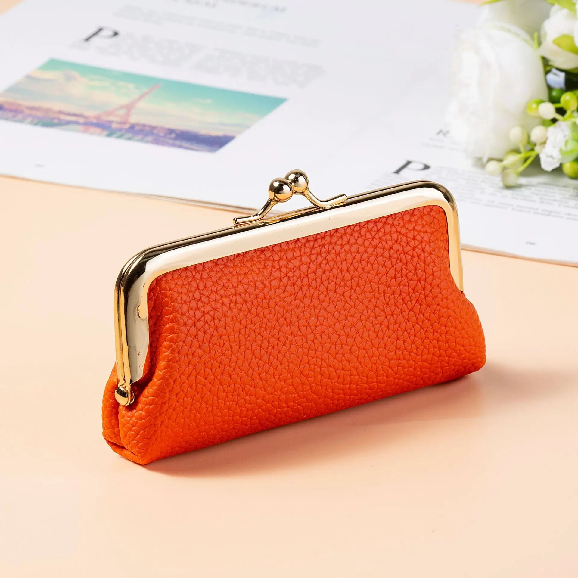 Mini Fashion Lipstick Wallet Women's PU Coin Purse Storage Bag Compact Portable Urban Simple Style Daily Use Lightweight