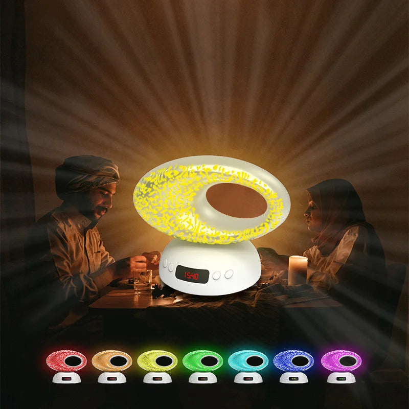 Quran Azan Clock Islamic Muslim Koran Bright Night Light Lamp Holy Bluetooth Speaker Portable Wireless Arab Ramadan Caixa De Som