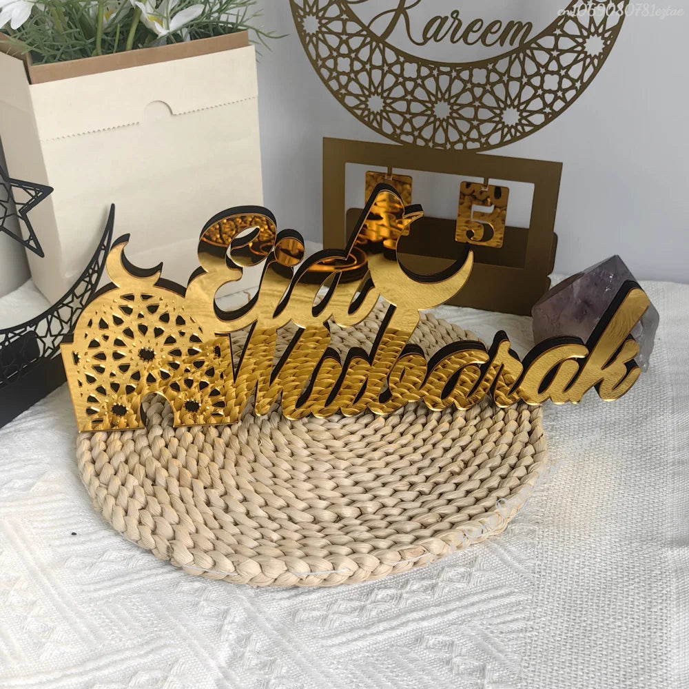 Ramadan Bismillah Acrylic Wooden Ornament Eid Mubarak Home Decoration Islamic Muslim Party Supplies Alhamdulillah Mashallah 2025