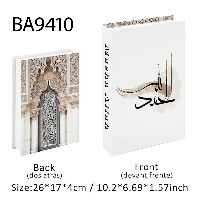 Islamic Luxury Fake Book Decorative Books Storage Box Coffee Table Interior Decoration Kaaba Mosque Muslims Bedroom Home Decor