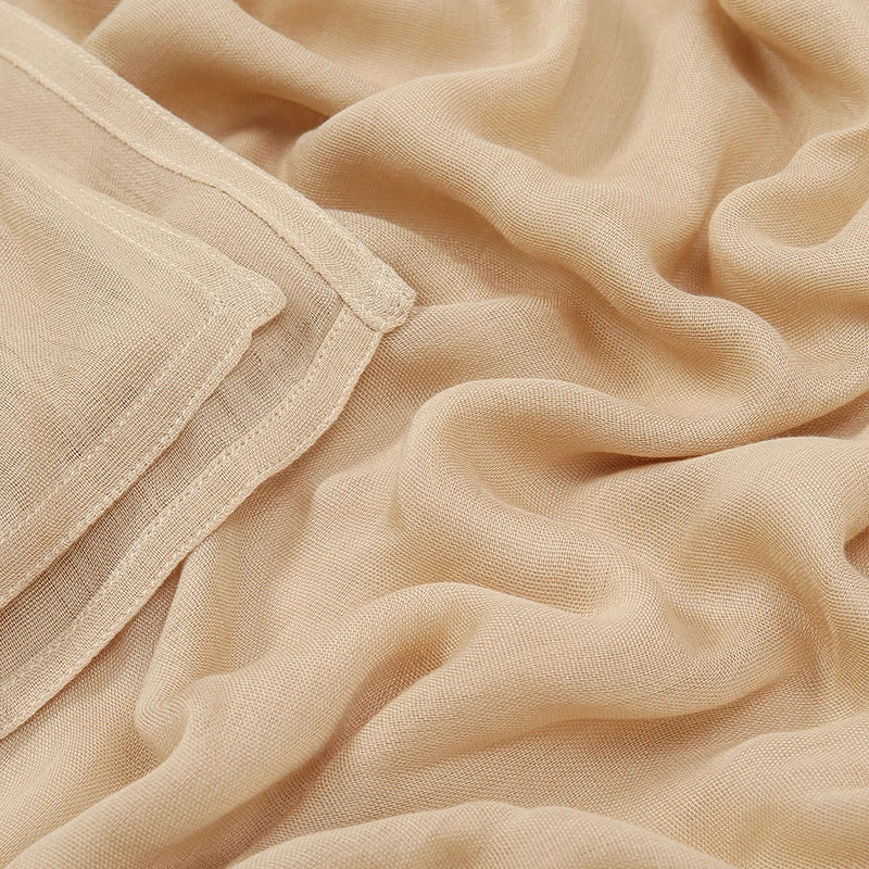 Rayon Viscose Muslim Woman Hijab Cotton Plain Musulman Scarves Solid Islamic Shawls and Wraps Soft Women's Turban Headband Veil