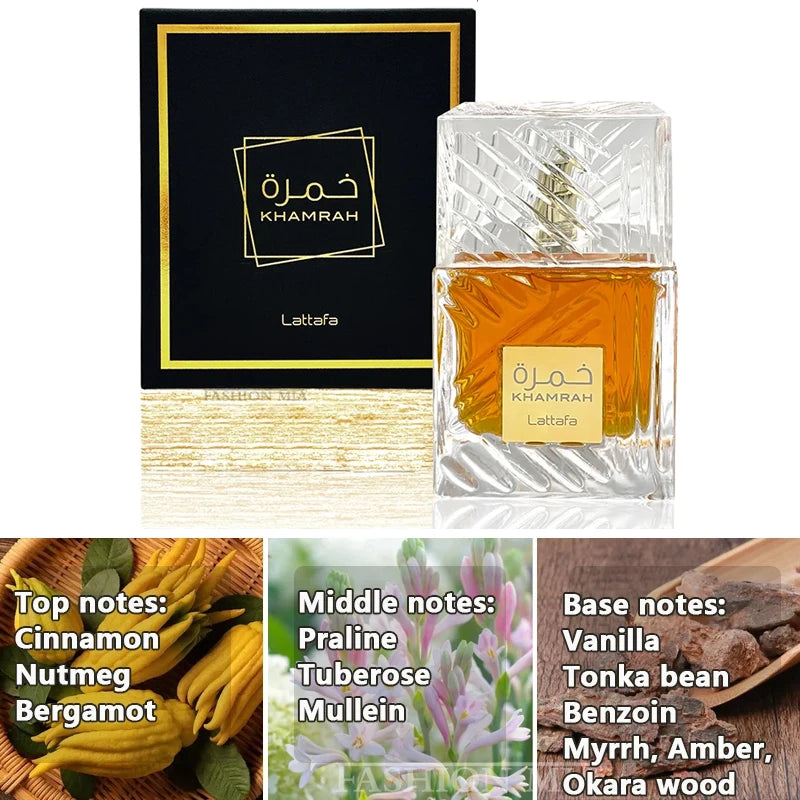 100ml Original Lattafa Khamrah Perfumes High Quality Qahwa Arabic Neutral Lasting Fragrance Cologne Perfume Christmas Gift 3.4oz