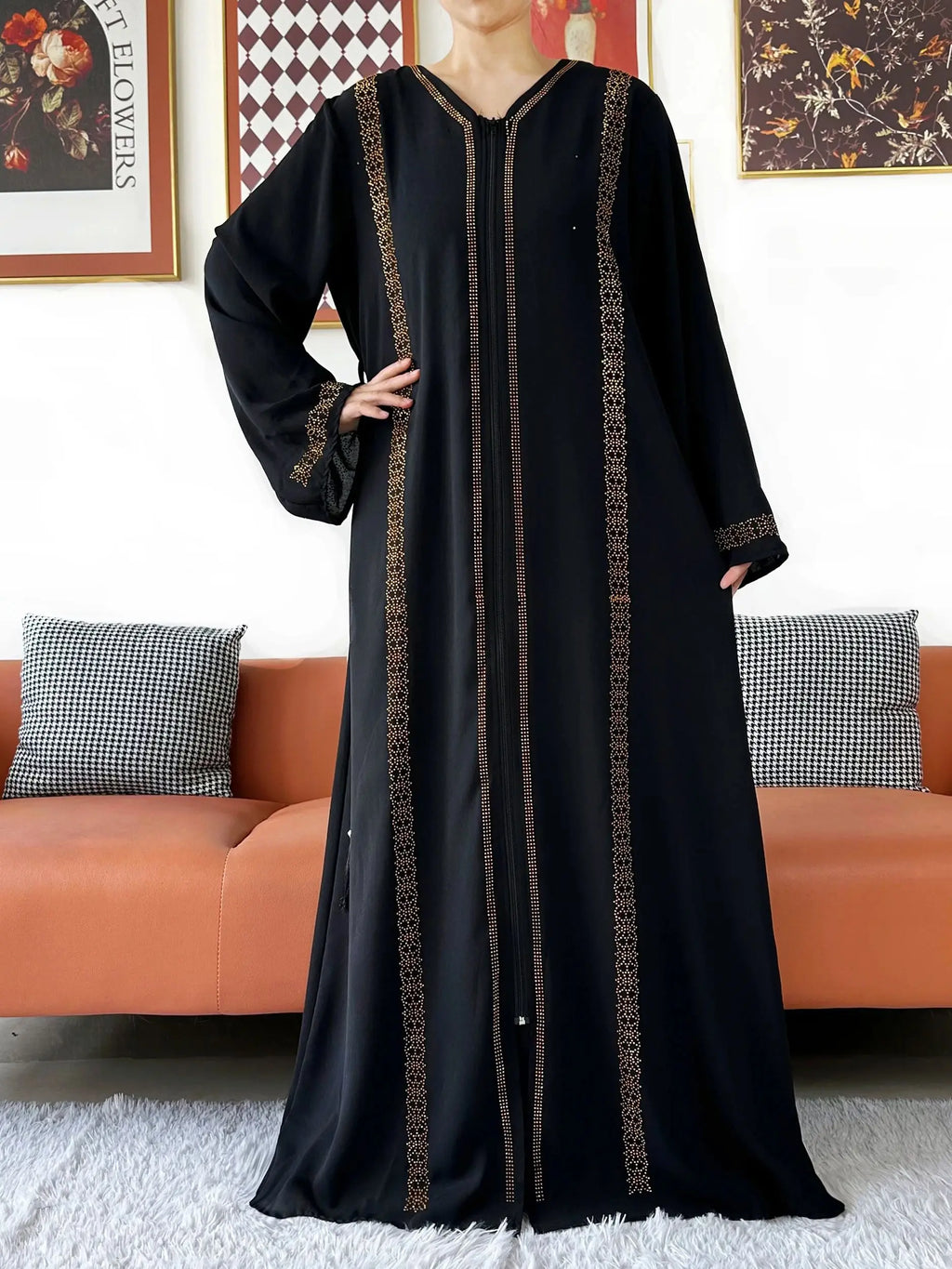 New Elegant Women Abaya Long Sleeve Chiffon Loose Open Abaya Muslim Islamic Clothing Cardigan Style Muslim Fashion Dresses