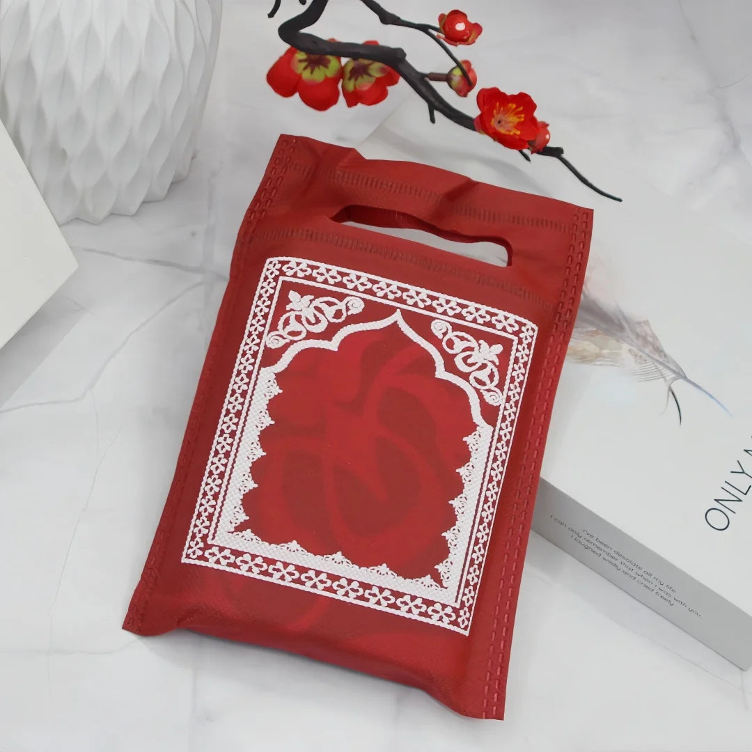 Muslim Portable Prayer Rug Travel  Rainproof Fabric  Prayer Rug Islam Worship Prayer Mat Pocket Pilgrimage Rug