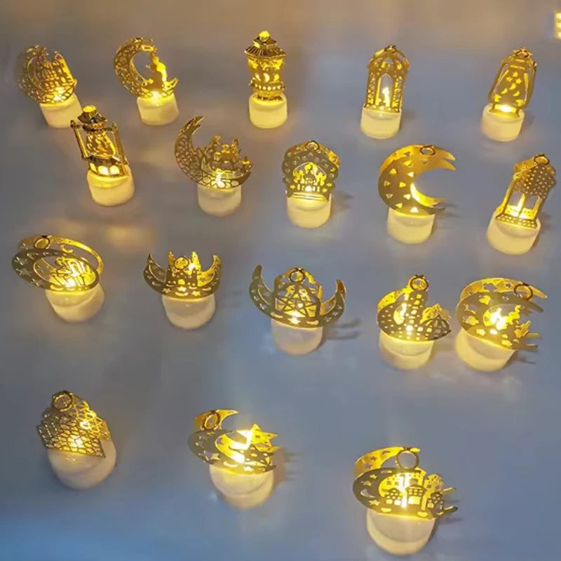 LED Moon Star Castle Lights Eid Mubarak Electronic candle light Islam Muslim Festival Party Eid al-Fitr home Ramadan Decoration