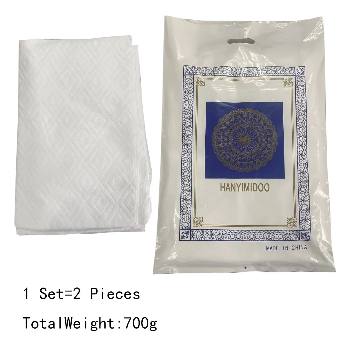 2Pcs White Ihram Pilgrimage Towel For Muslim Arab Mecca Hajj Clothes Men Islamic Ramadan Prayer Worship Costumes Shawl Jubba Set