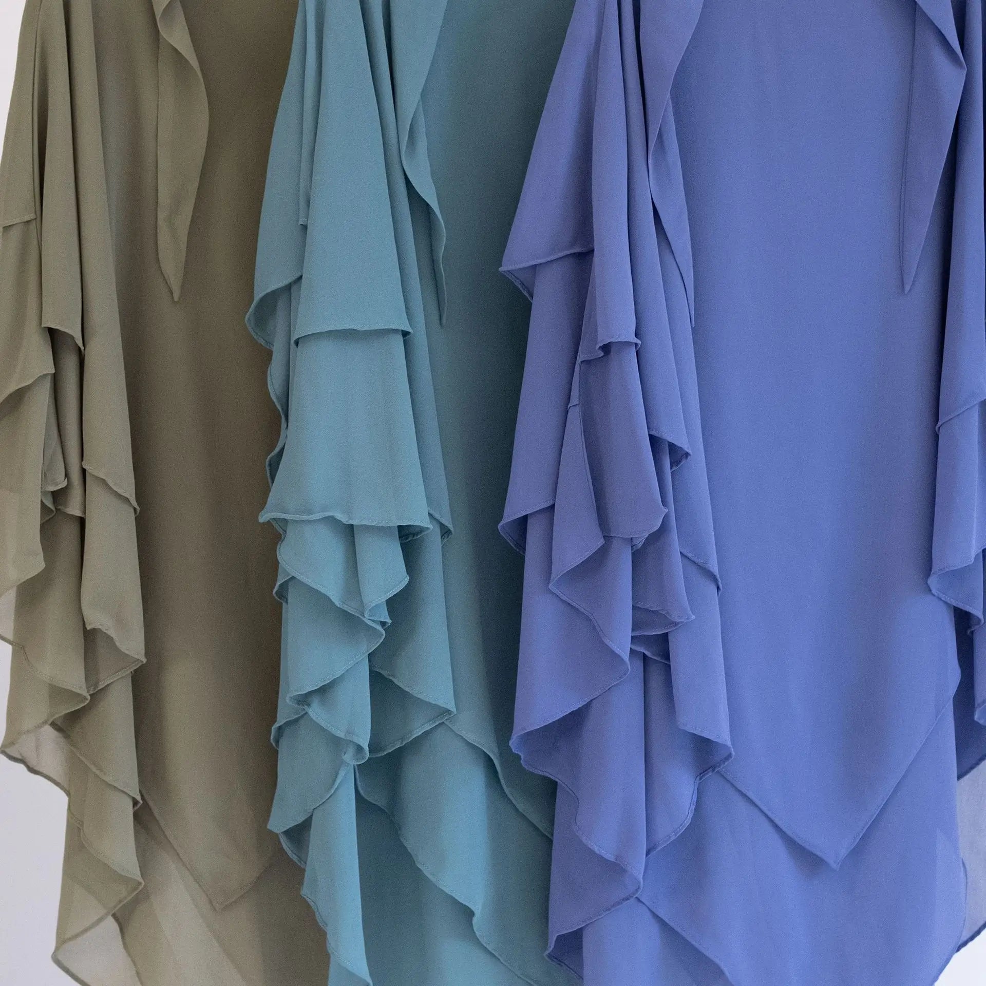 Long Khimar Women Muslim Hijab Prayer Eid 3 Layers Chiffon 2025 Hijabs Headscarf Shawl Veil Long Three-Layer Djellaba Niqab