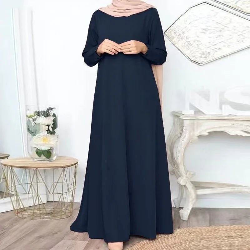 Dress Fashion Women Soft Muslim Abayas Khimar Turkey Islam