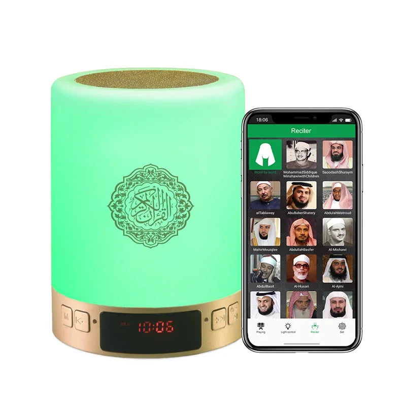 AZAN Islamic Quran Speaker Night light mp3 APP control Coran Player Quran lamp with 16G memory card veilleuse coranique