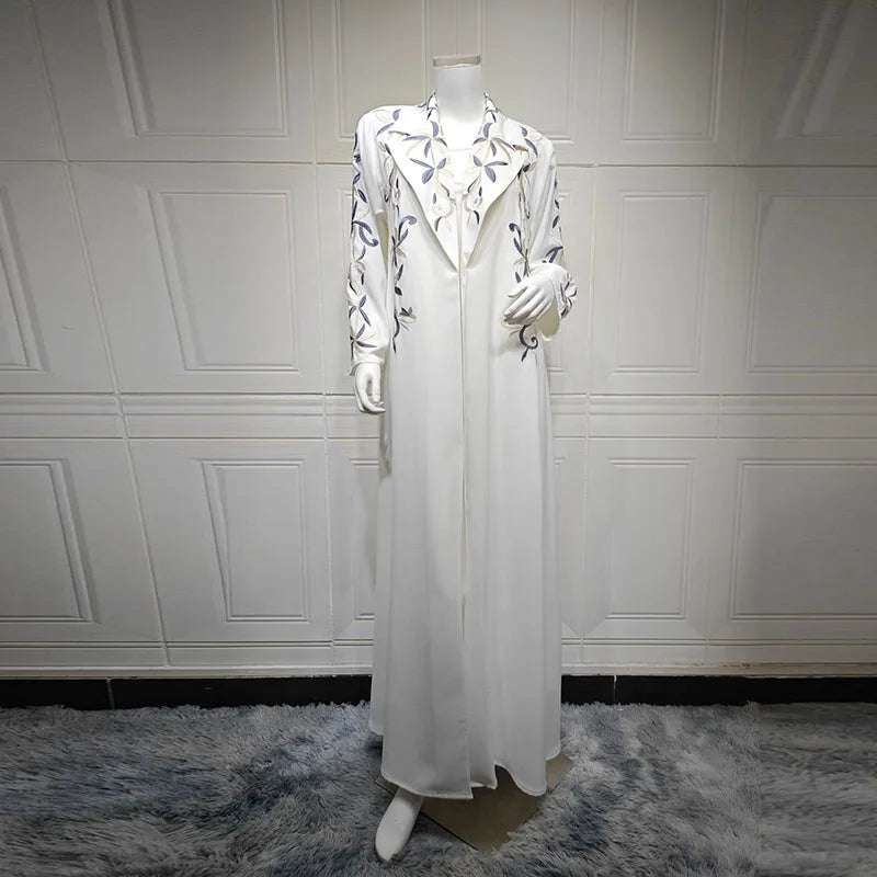 Fashion Lapel Collar Long Sleeve Long Jacket Women Casual Loose Robe Outercoat Spring Autumn Elegant Hight Street Party Cardigan