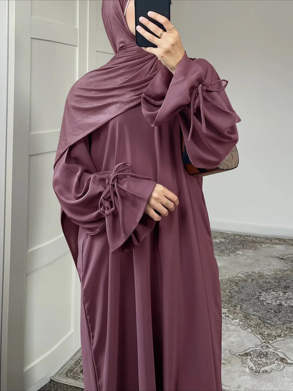 Eid Muslim Dress for Women Abaya Bow Jalabiya Ramadan Lace Up Vestidos Largos Islam Arab Long Robe Morocco Dubai Kaftan 2026