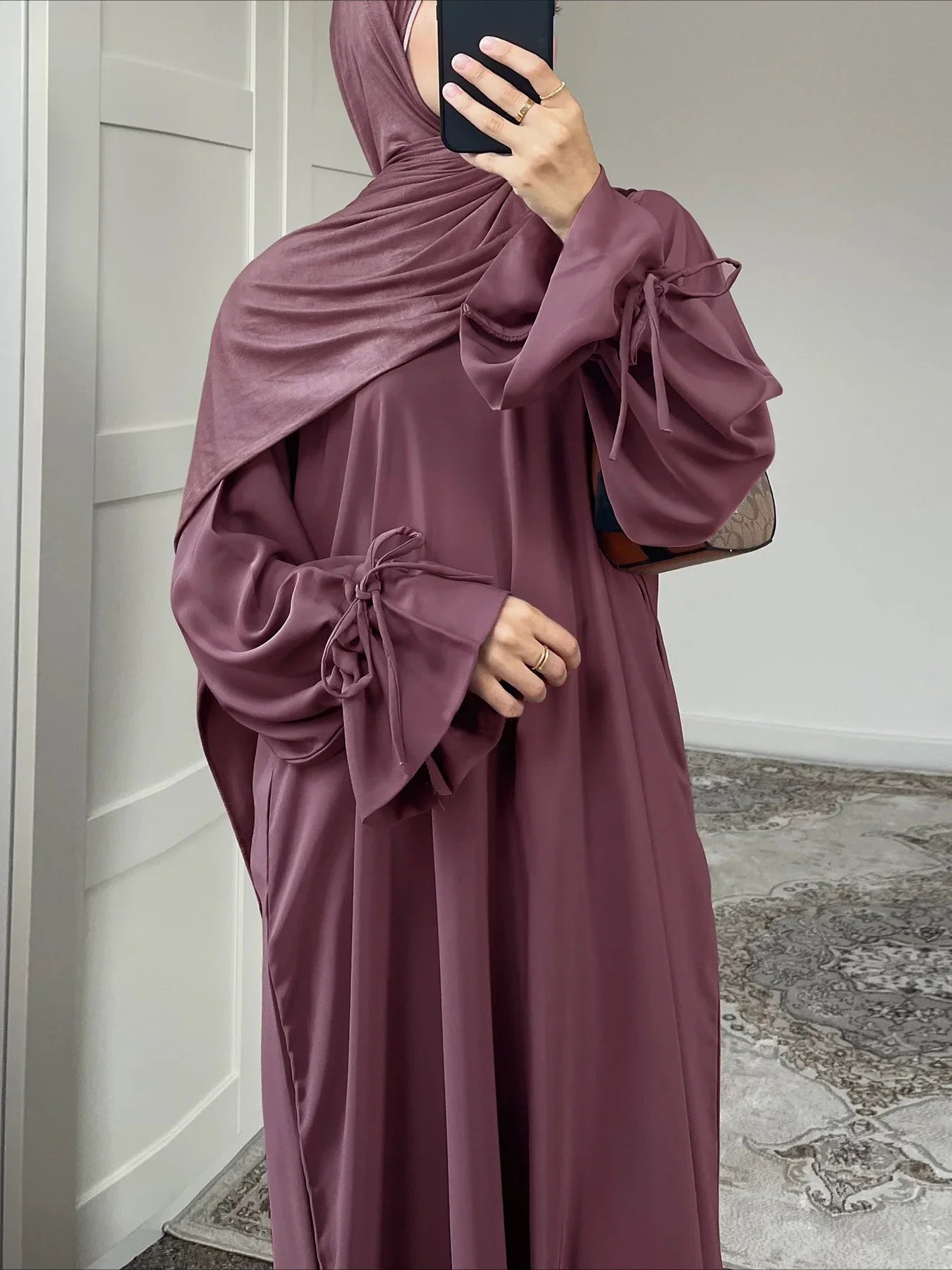 Eid Muslim Dress for Women Abaya Bow Jalabiya Ramadan Lace Up Vestidos Largos Islam Arab Long Robe Morocco Dubai Kaftan 2026