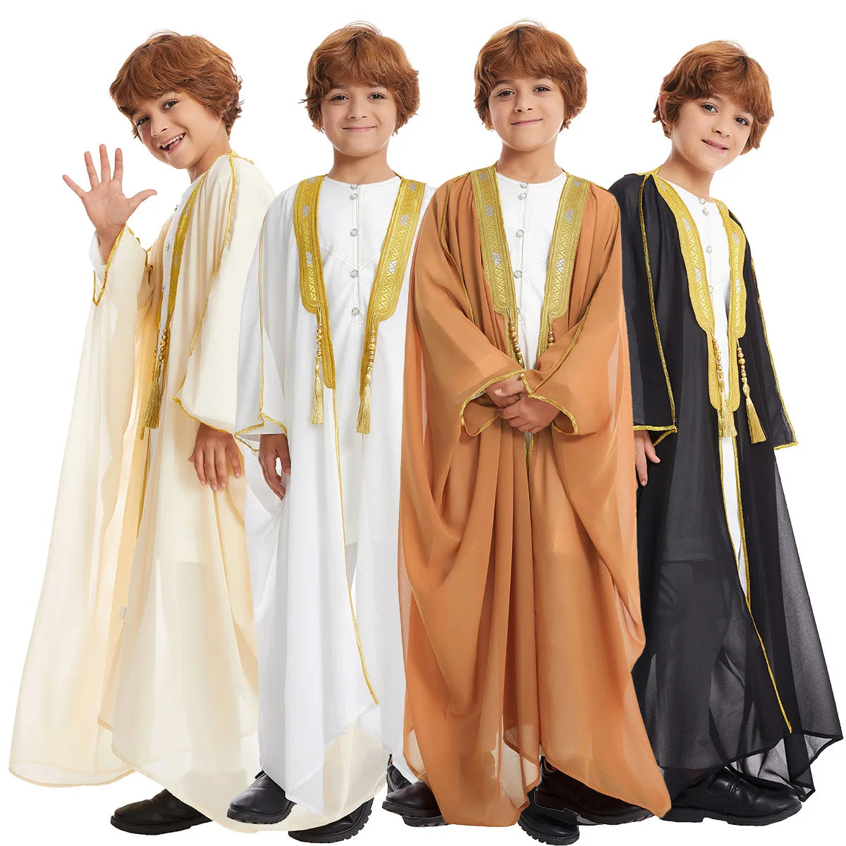 Eid Muslim Boys Jubba Thobe Children Open Abaya Prayer Kaftan Ramadan Morocco Jubba Modest Islamic Dubai Saudi Abayas Thobe