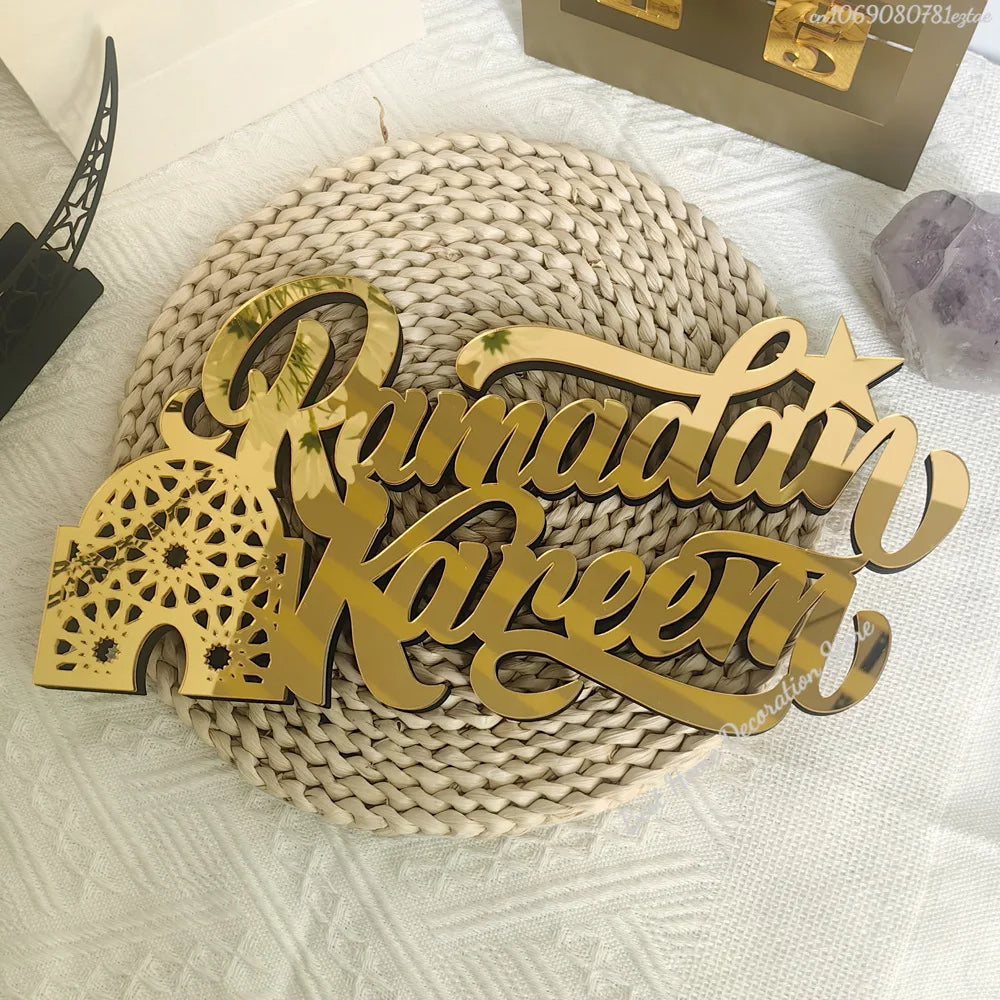 Ramadan Bismillah Acrylic Wooden Ornament Eid Mubarak Home Decoration Islamic Muslim Party Supplies Alhamdulillah Mashallah 2025