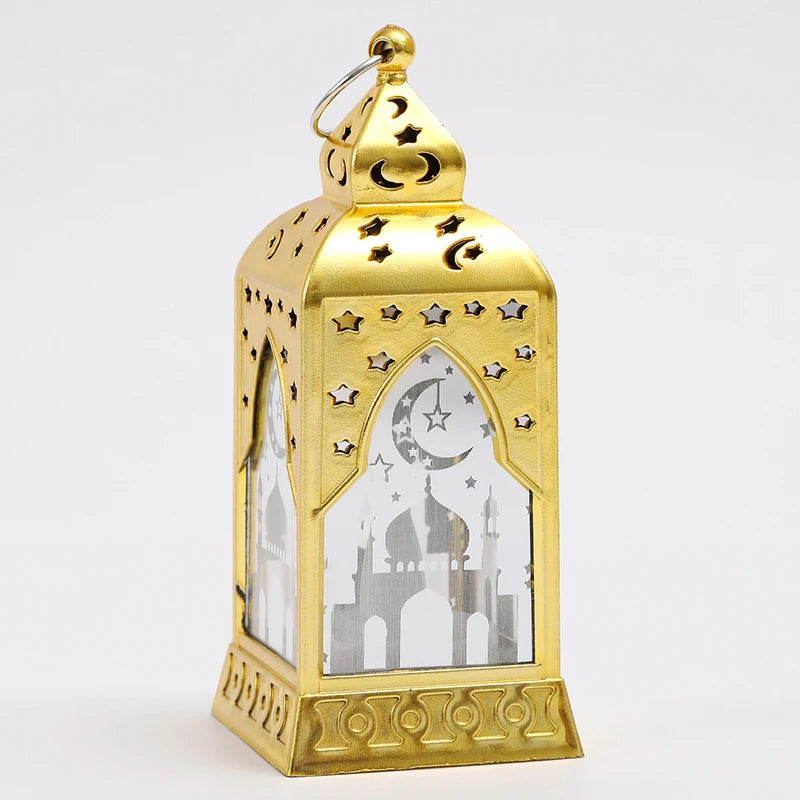 Creative Eid Mubarak Candle Lamp Ramadan Crescent Moon and Star Night Light Islamic Muslim Party Decor Eid Party Supplies