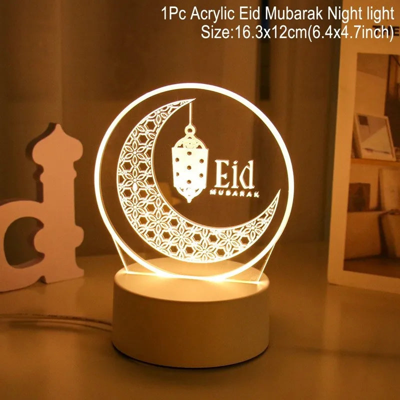 3D Led Lamp Ramadan Night Light Led Moon Star Eid Bedroom Decoration Light Ornament Ramadan Decoration For Home