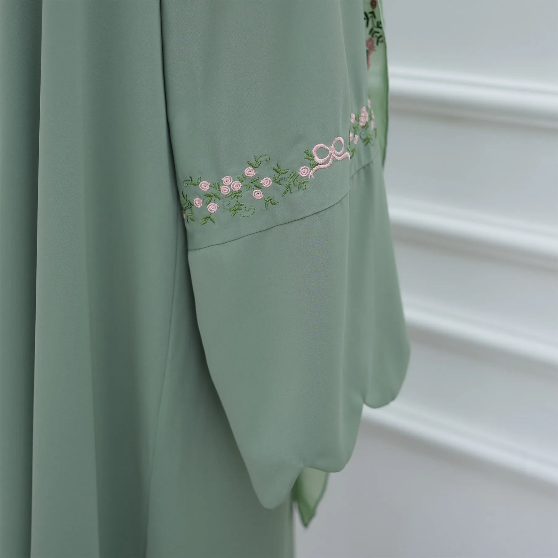 Embroidery Open Abaya and Hijab 2 Piece Set Muslim Dress Abayas for Women Dubai Luxury Islamic Clothing Kaftan Robe Ramadan Eid