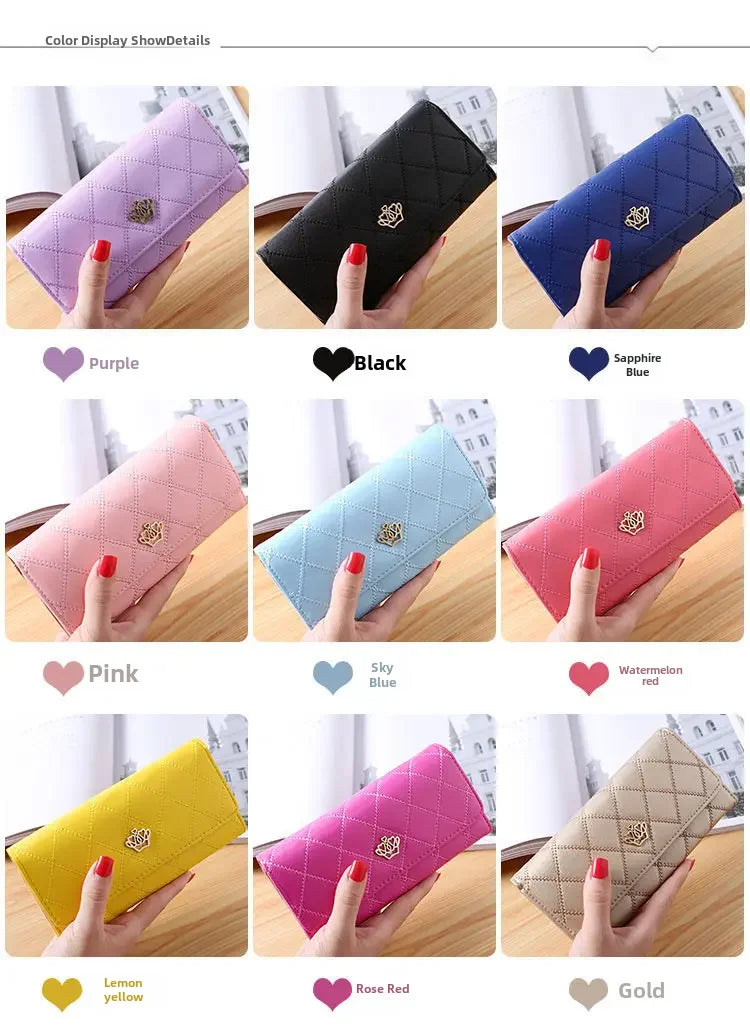 New Large Capacity Women's Wallet Fashionable Long Leather Clutch Bag Mobile Phone Bag Student Coin Purse Handheld Card Holder