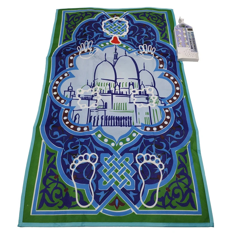 Islamic Prayer Rug Electronic Worship Blanket Muslim Kids Prayer Carpet Children Pray Teaching Salat Musallah Praying Mat