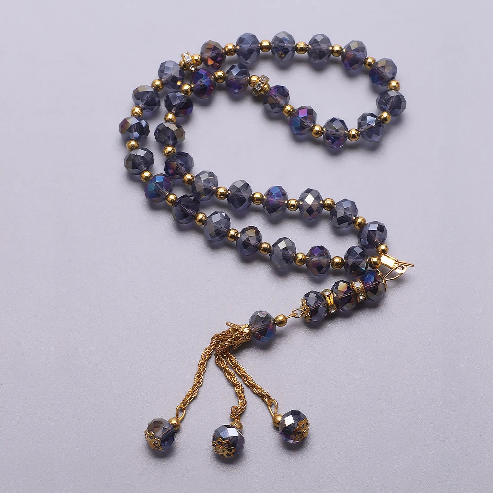 10mm 33pcs Crystal Glass Round Beads Turkish Style Muslim Rosary Islamic Prayer Bead Bracelet For Women Jewelry Accessories Gift