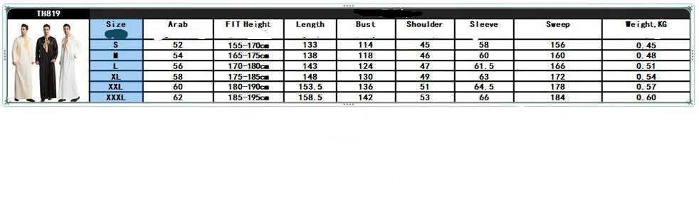 Men's Fashion Embroidered Long Robe Muslim Jubba Thobe Stand Collar Long Sleeve Daily Wear Polyester Spring Autumn