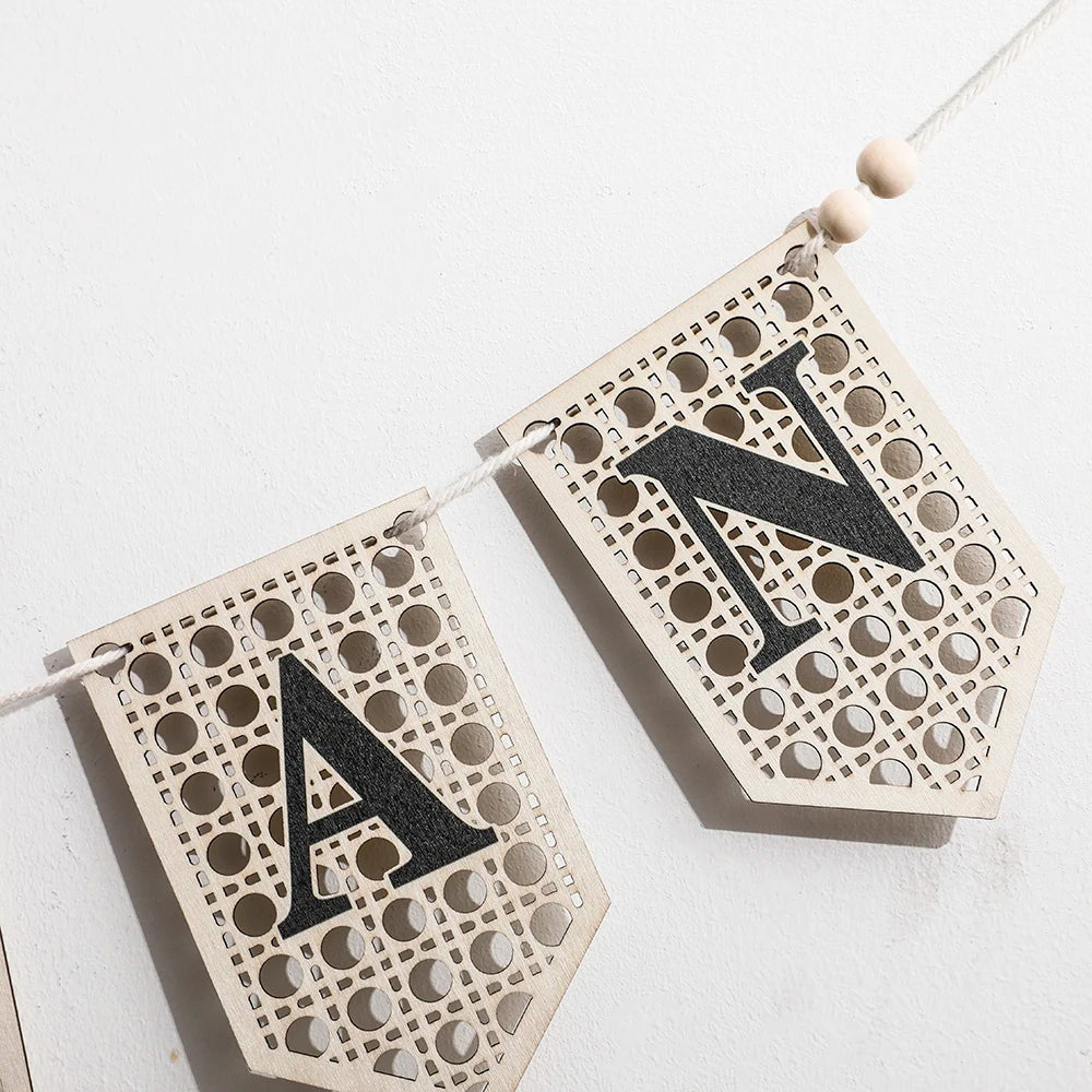 Ramadan Mubarak Banner - Hollow Lantern Hanging Garland for Islamic Muslim Eid Festival Home Party Ornament Wall Decor Supplies