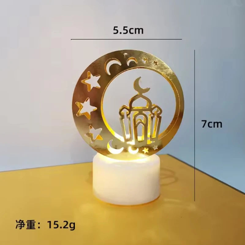 LED Moon Star Castle Lights Eid Mubarak Electronic candle light Islam Muslim Festival Party Eid al-Fitr home Ramadan Decoration