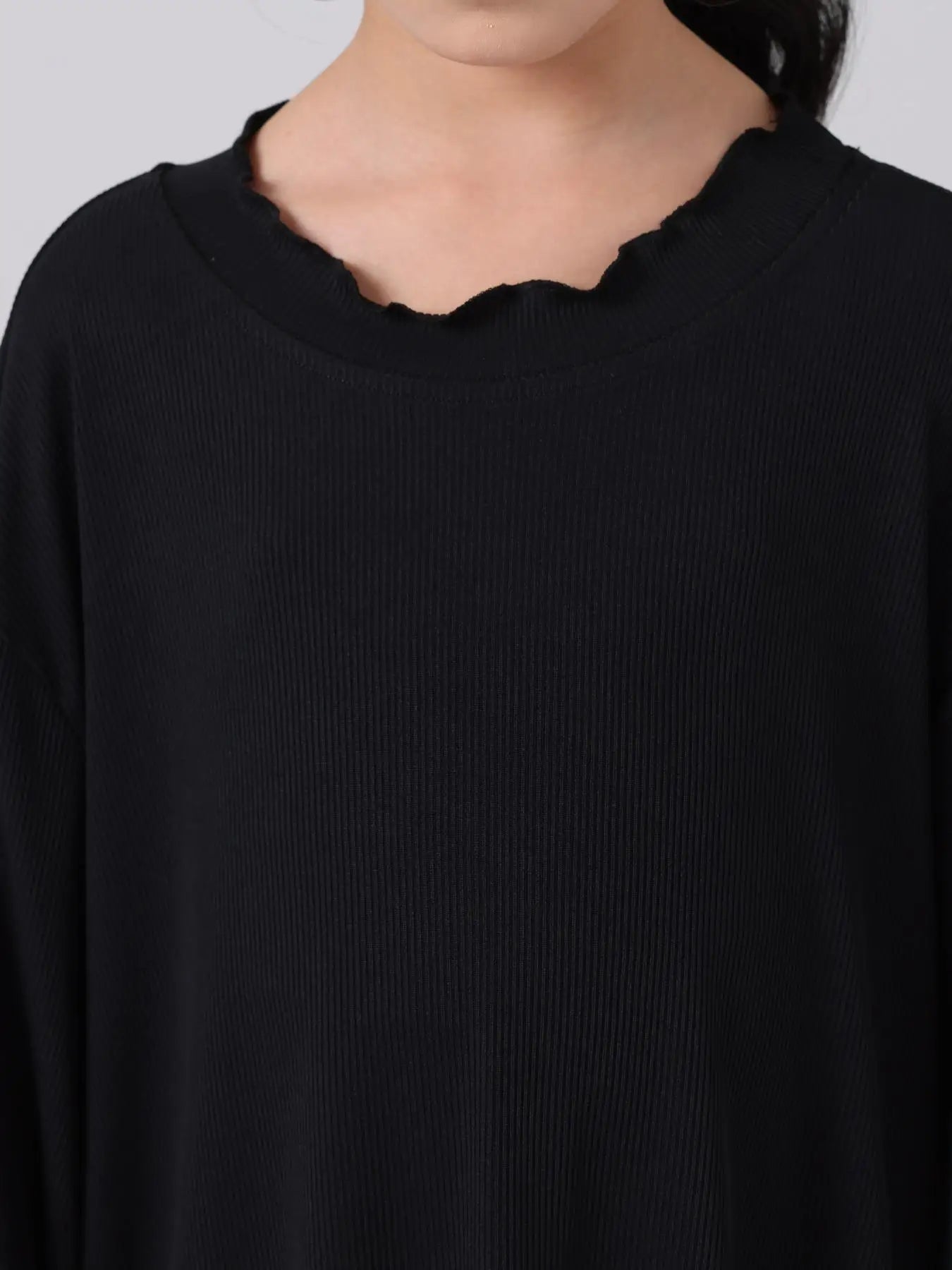 Middle Eastern Muslim Girls Princess Knitted Dress Wavy Edge Solid Color Robe