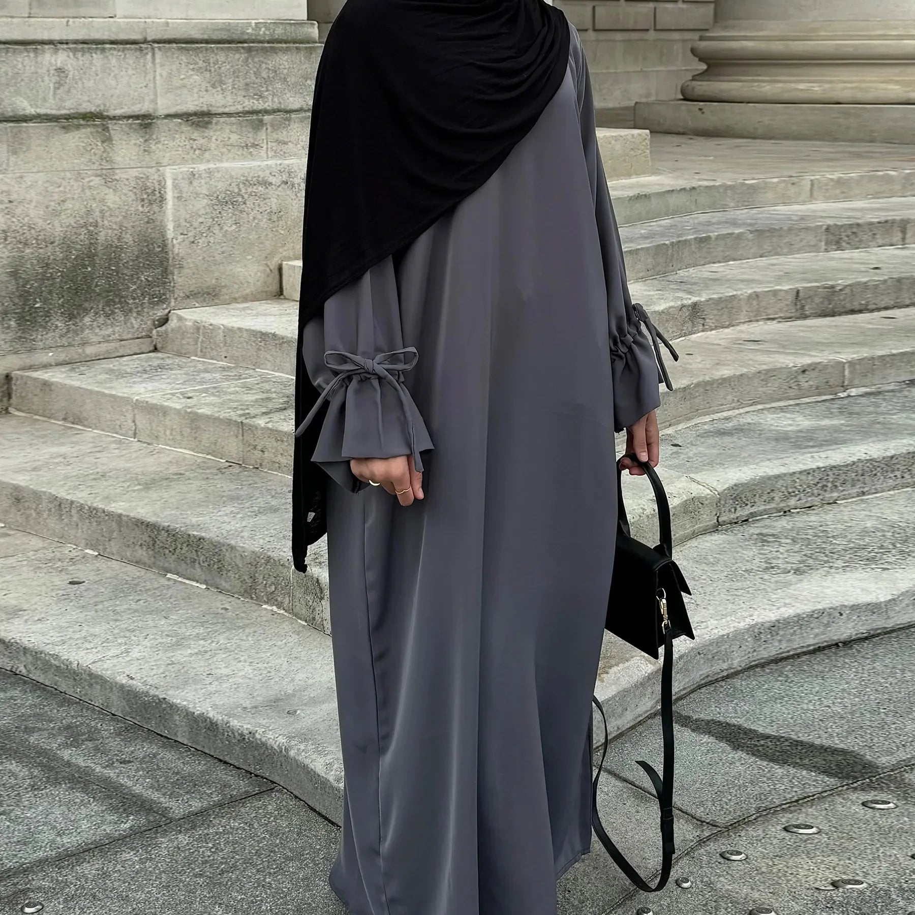Eid Muslim Dress for Women Abaya Bow Jalabiya Ramadan Lace Up Vestidos Largos Islam Arab Long Robe Morocco Dubai Kaftan 2026