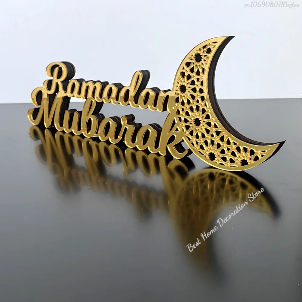 Ramadan Bismillah Acrylic Wooden Ornament Eid Mubarak Home Decoration Islamic Muslim Party Supplies Alhamdulillah Mashallah 2025